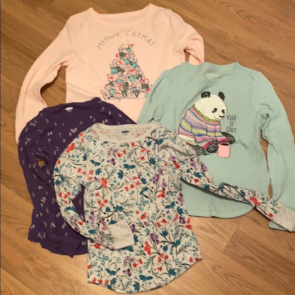 Bundle of 4 Girls thermal long sleeve shirts. NWOT